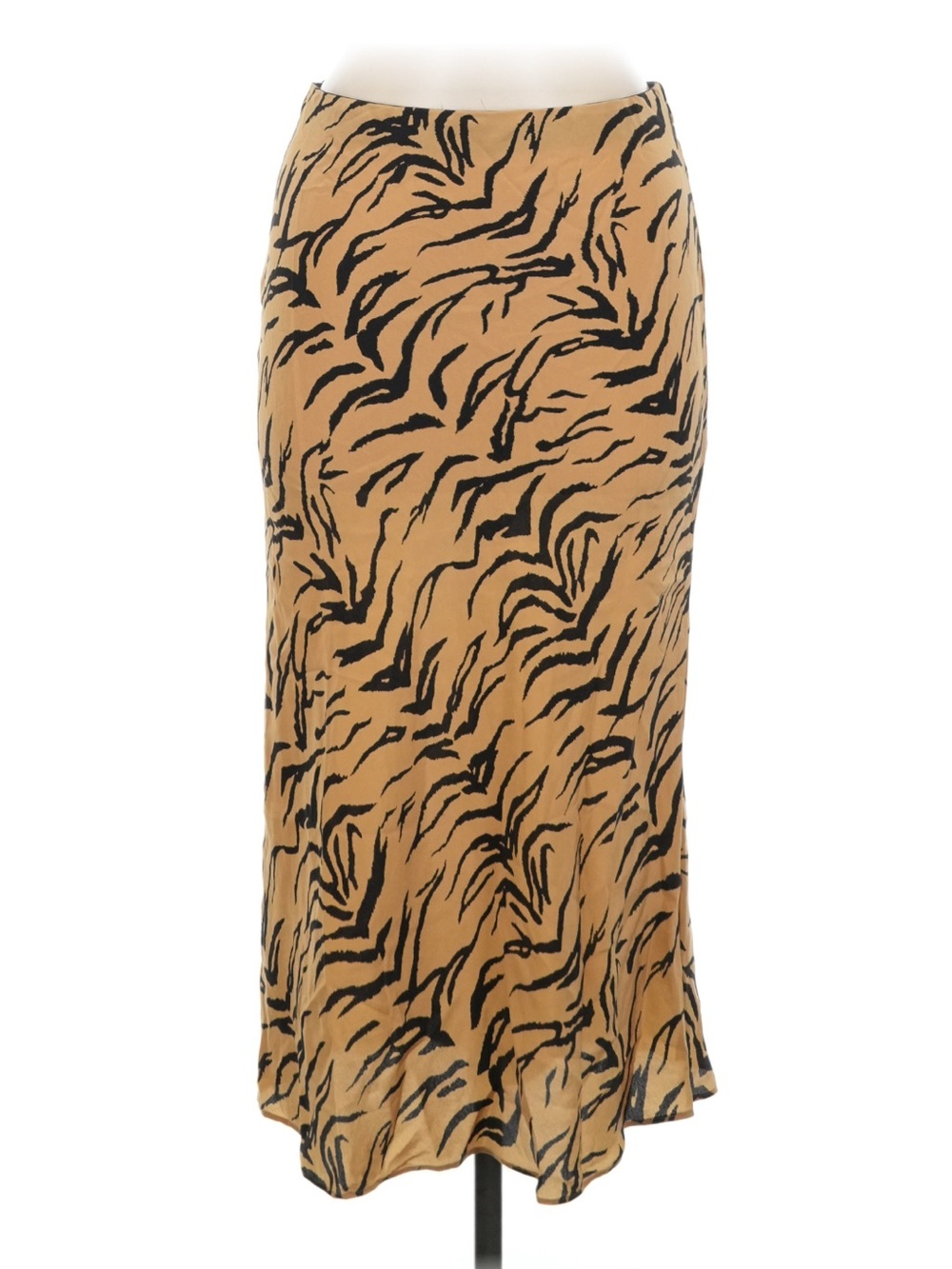 Madewell Silk Tiger Print Midi Skirt